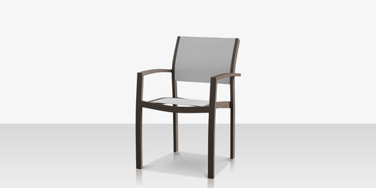 Fusion Dining Arm Chair - Tex Gray- Cloud Gray Sling by DecoScape (3001-163)