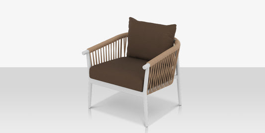 Vines Club Chair - Tex White Frame / Tan Rope by DecoScape (1035-101)