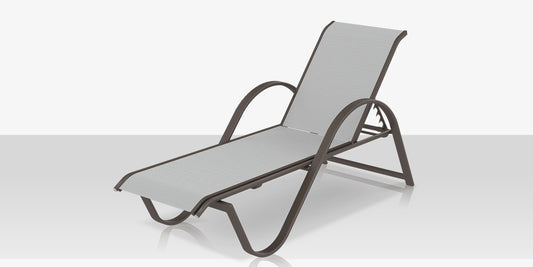 Lanai Chaise - Tex Gray - Cloud Gray Sling by DecoScape (3011-104)