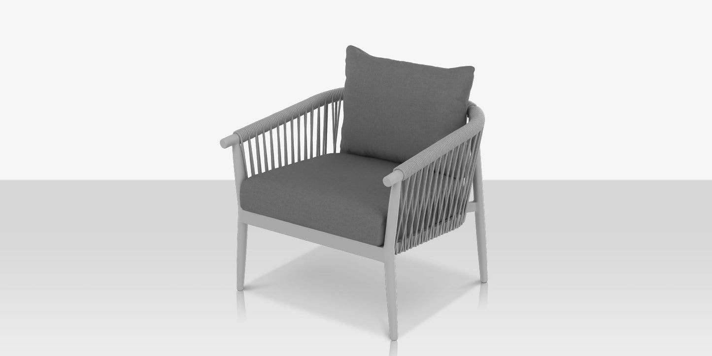 Vines Club Chair - Kessler Silver Frame / Silver Rope by DecoScape (1035-101)