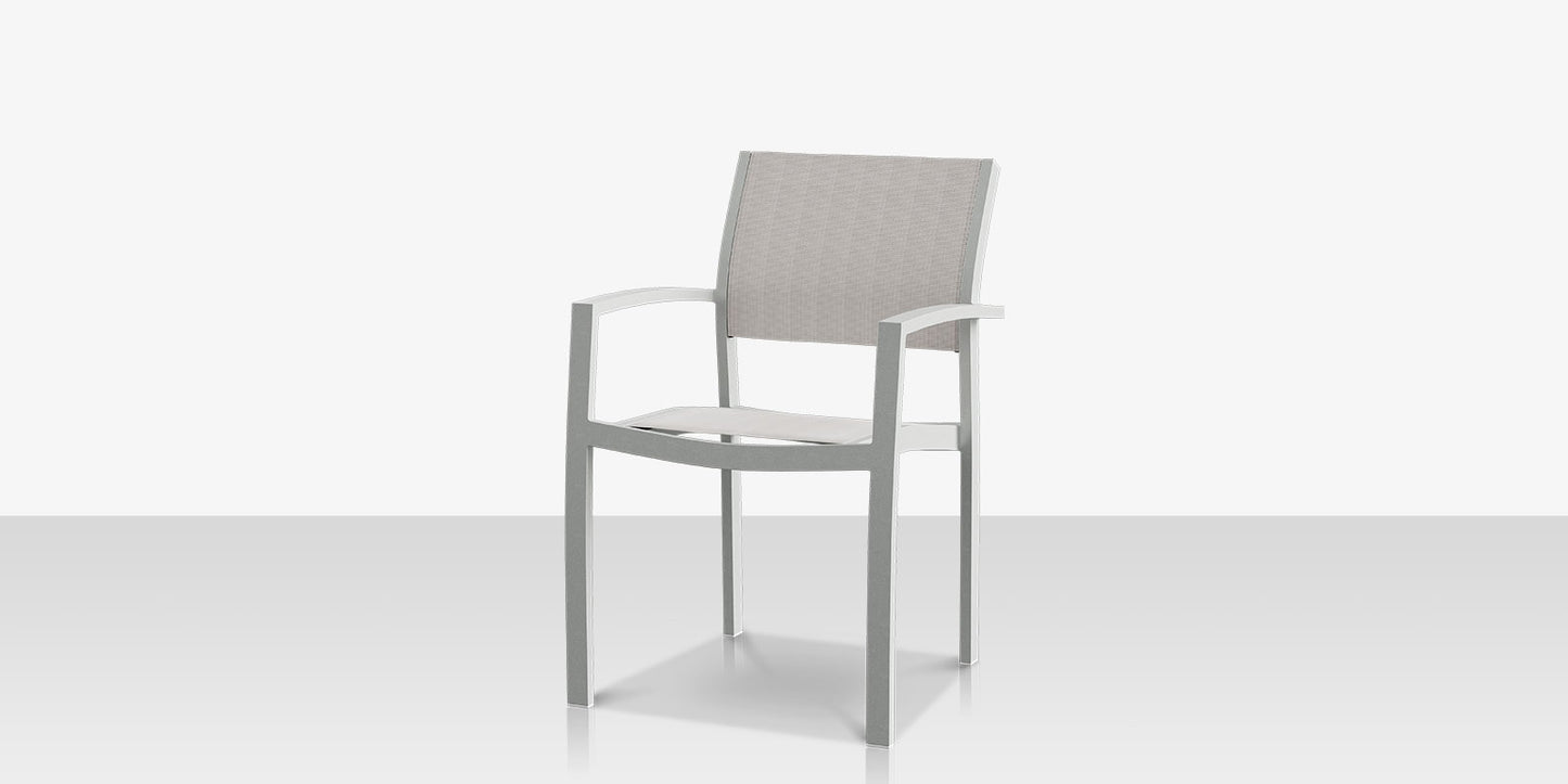 Fusion Dining Arm Chair - Kessler Silver - Cloud Duo Sling by DecoScape (3001-163)