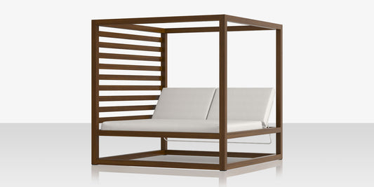 Breeze Cabana 10' Optional: Aluminum Wood Grain Slats - Left Side by DecoScape (3406-2001)