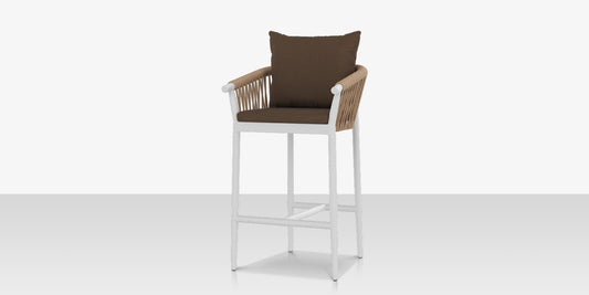Vines Bar Arm Chair - Tex White Frame / Tan Rope by DecoScape (1035-173)