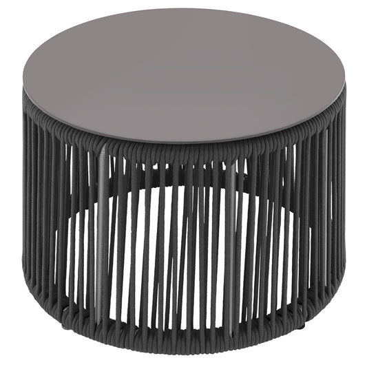 Skye Side Table (Round) - Gray Rope by DecoScape (3303-322)