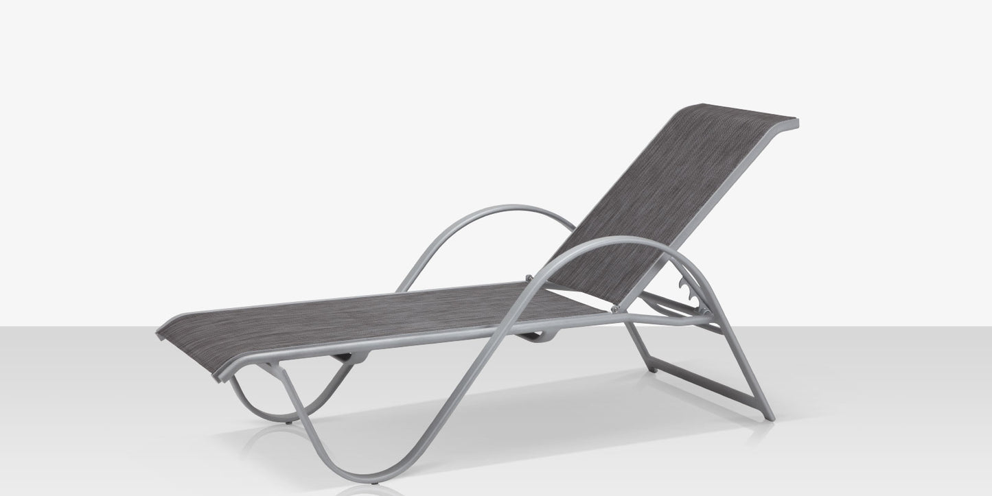 Lanai Chaise - Kessler Silver - Slate Sling by DecoScape (3011-104)
