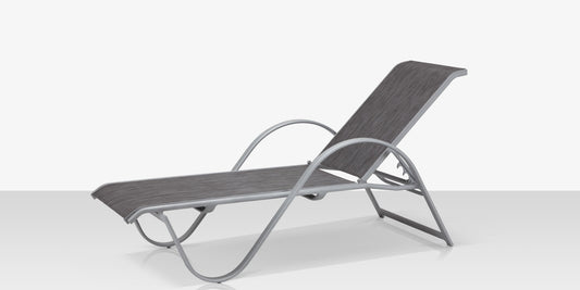 Lanai Chaise - Kessler Silver - Slate Sling by DecoScape (3011-104)