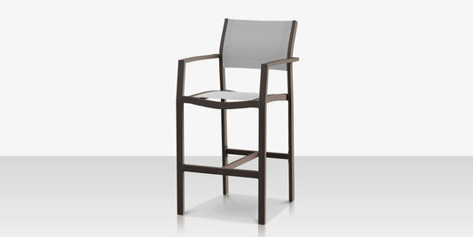 Fusion Bar Arm Chair - Tex Gray Frame / Cloud Gray Sling by DecoScape (3001-173)