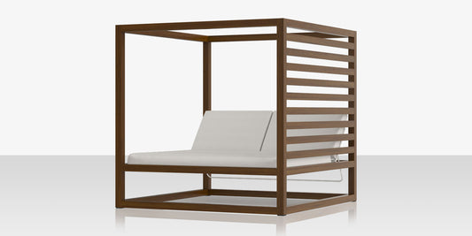 Breeze Cabana 15' Optional: Aluminum Wood Grain Slats - Right Side by DecoScape (3406-2005)