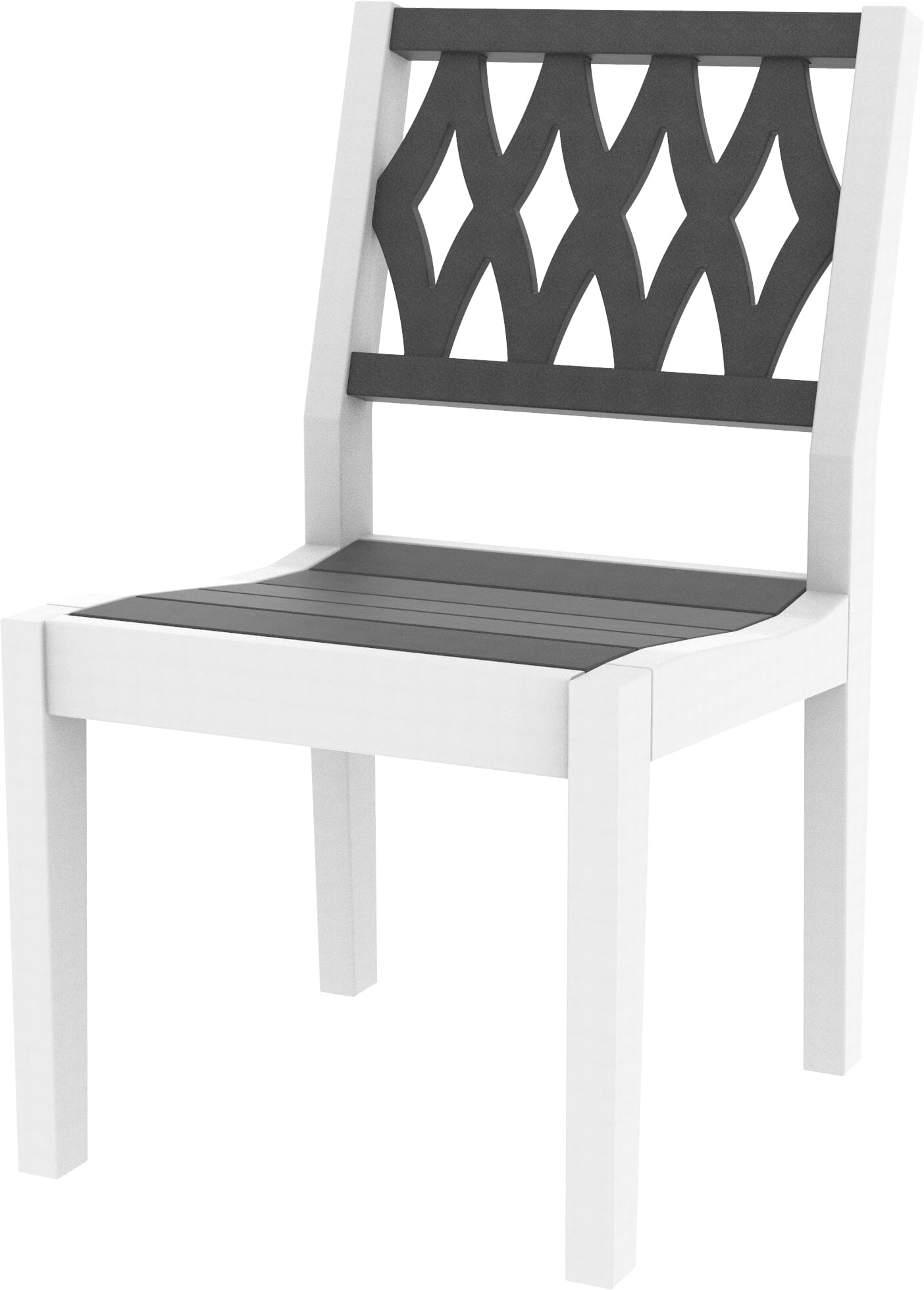 Greenwich Armless Dining Side Chair (Diamond) by Seaside Casual Outdoor Dining Chair Seaside Casual Furniture White Yes - Fitted Cushion 