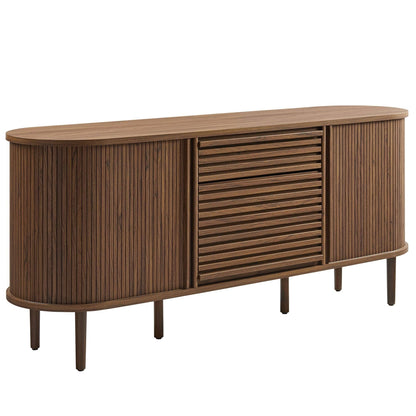 Harlan 67" Fluted Oval Sideboard Cabinet (Walnut) by Modway Sideboard / Credenza Modway 