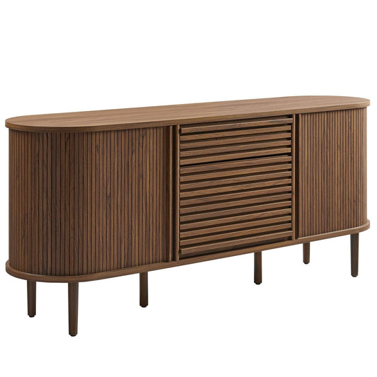 Harlan 67" Fluted Oval Sideboard Cabinet (Walnut) by Modway Sideboard / Credenza Modway 