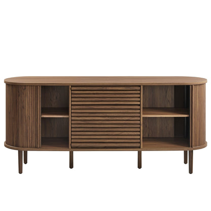 Harlan 67 Inch Fluted Oval Sideboard Cabinet (Walnut) by Modway Console Table Modway 