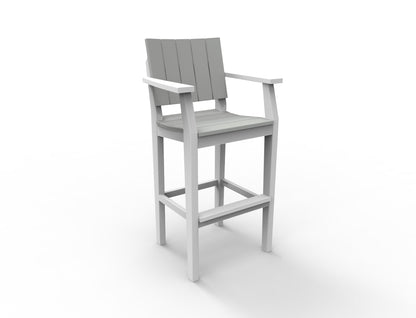 MAD 30" Bar Arm Chair by Seaside Casual Outdoor Bar Chair Seaside Casual Furniture Gray No - Fitted Cushion 