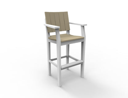 MAD 30" Bar Arm Chair by Seaside Casual Outdoor Bar Chair Seaside Casual Furniture Natural No - Fitted Cushion 