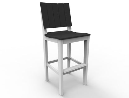 MAD 30" Bar Side Chair (Armless) by Seaside Casual Outdoor Bar Chair Seaside Casual Furniture Black No - Fitted Cushion 