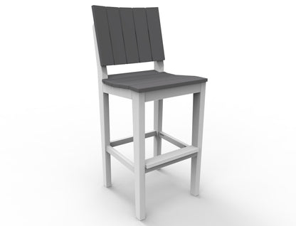 MAD 30" Bar Side Chair (Armless) by Seaside Casual Outdoor Bar Chair Seaside Casual Furniture Charcoal No - Fitted Cushion 