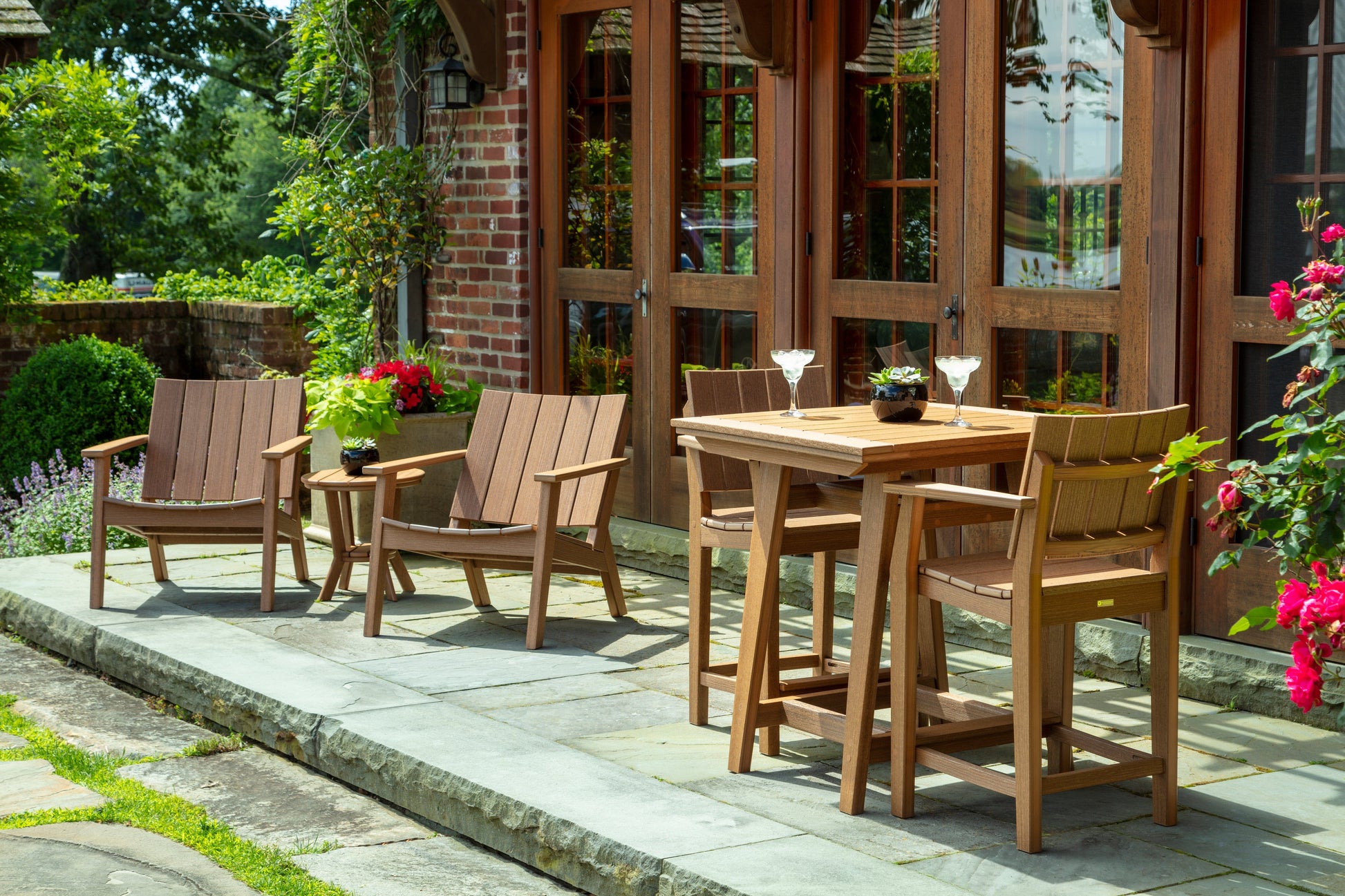 MAD 33" Square Balcony Table by Seaside Casual Outdoor Balcony Table Seaside Casual Furniture 