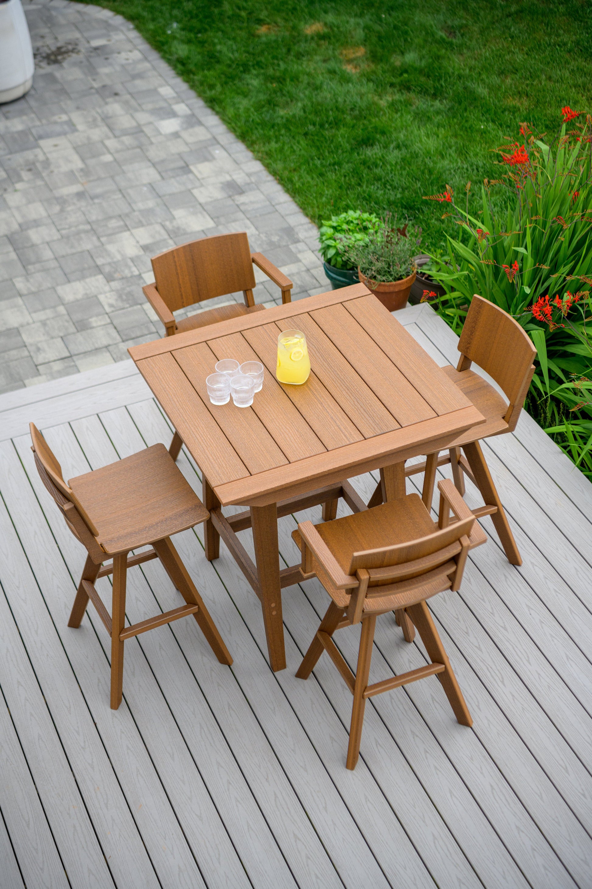 MAD 40" Square Bar Table by Seaside Casual Outdoor Bar Table Seaside Casual Furniture 