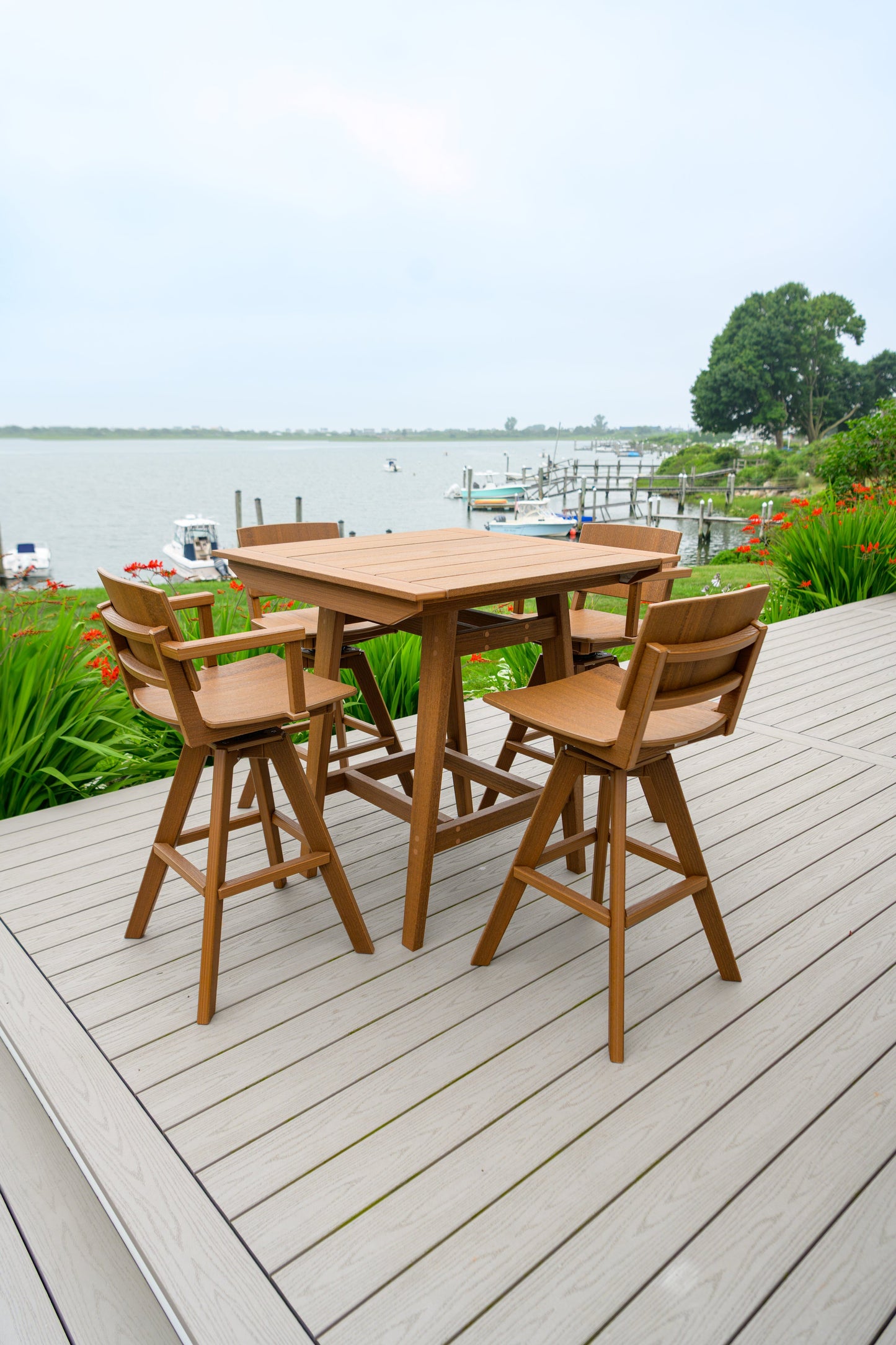 MAD 40" Square Bar Table by Seaside Casual Outdoor Bar Table Seaside Casual Furniture 