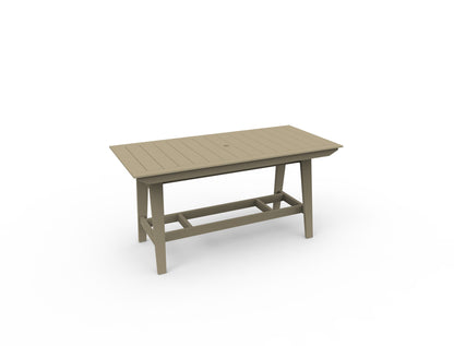 MAD 40" x 85" Rectangular Bar Table by Seaside Casual Outdoor Bar Table Seaside Casual Furniture Natural 
