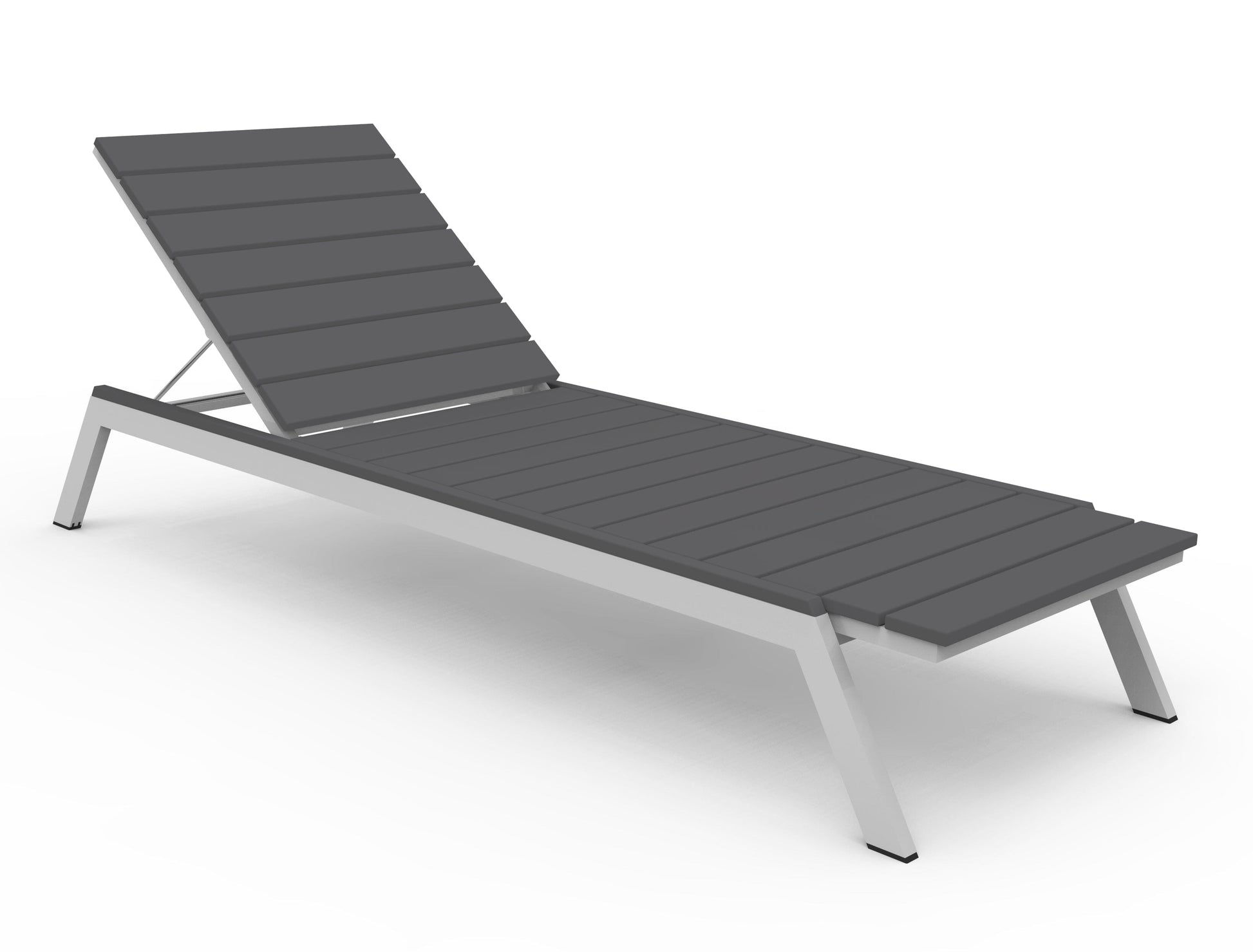 MAD Fusion Chaise (Slatted) by Seaside Casual Outdoor Chaise Lounge Seaside Casual Furniture Platinum Charcoal No - Fitted Cushion