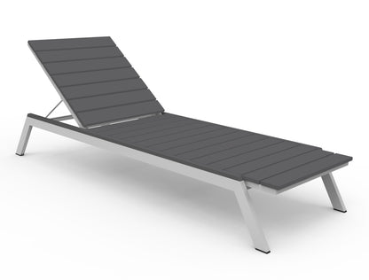 MAD Fusion Chaise (Slatted) by Seaside Casual Outdoor Chaise Lounge Seaside Casual Furniture Platinum Charcoal No - Fitted Cushion