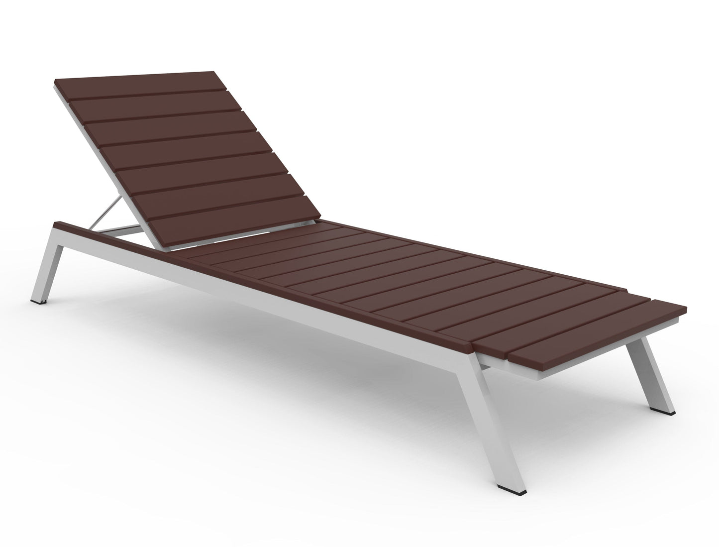 MAD Fusion Chaise (Slatted) by Seaside Casual Outdoor Chaise Lounge Seaside Casual Furniture Platinum Chestnut No - Fitted Cushion