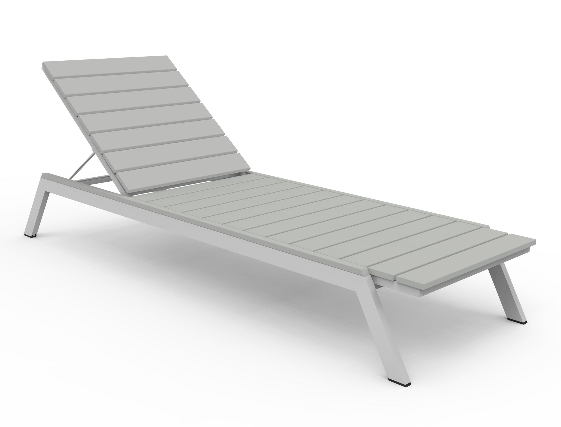 MAD Fusion Chaise (Slatted) by Seaside Casual Outdoor Chaise Lounge Seaside Casual Furniture Platinum Gray No - Fitted Cushion