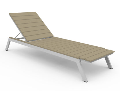 MAD Fusion Chaise (Slatted) by Seaside Casual Outdoor Chaise Lounge Seaside Casual Furniture Platinum Natural Yes - Fitted Cushion