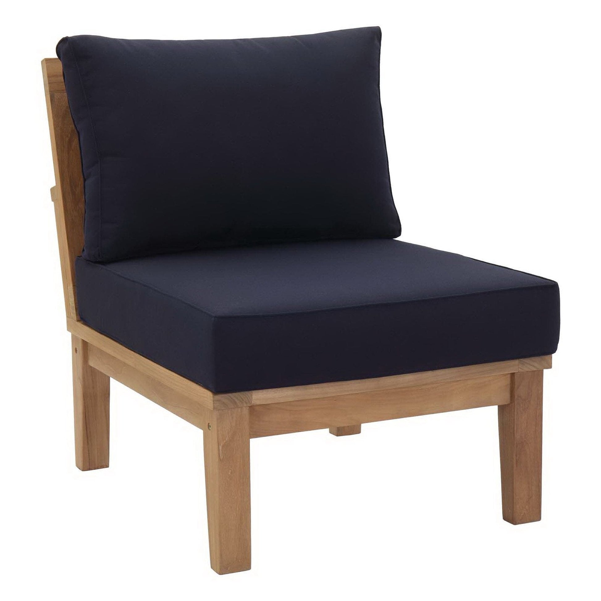 Marina 10 Piece Outdoor Patio Teak Set in Natural Navy by Modway Conversation Set Modway 