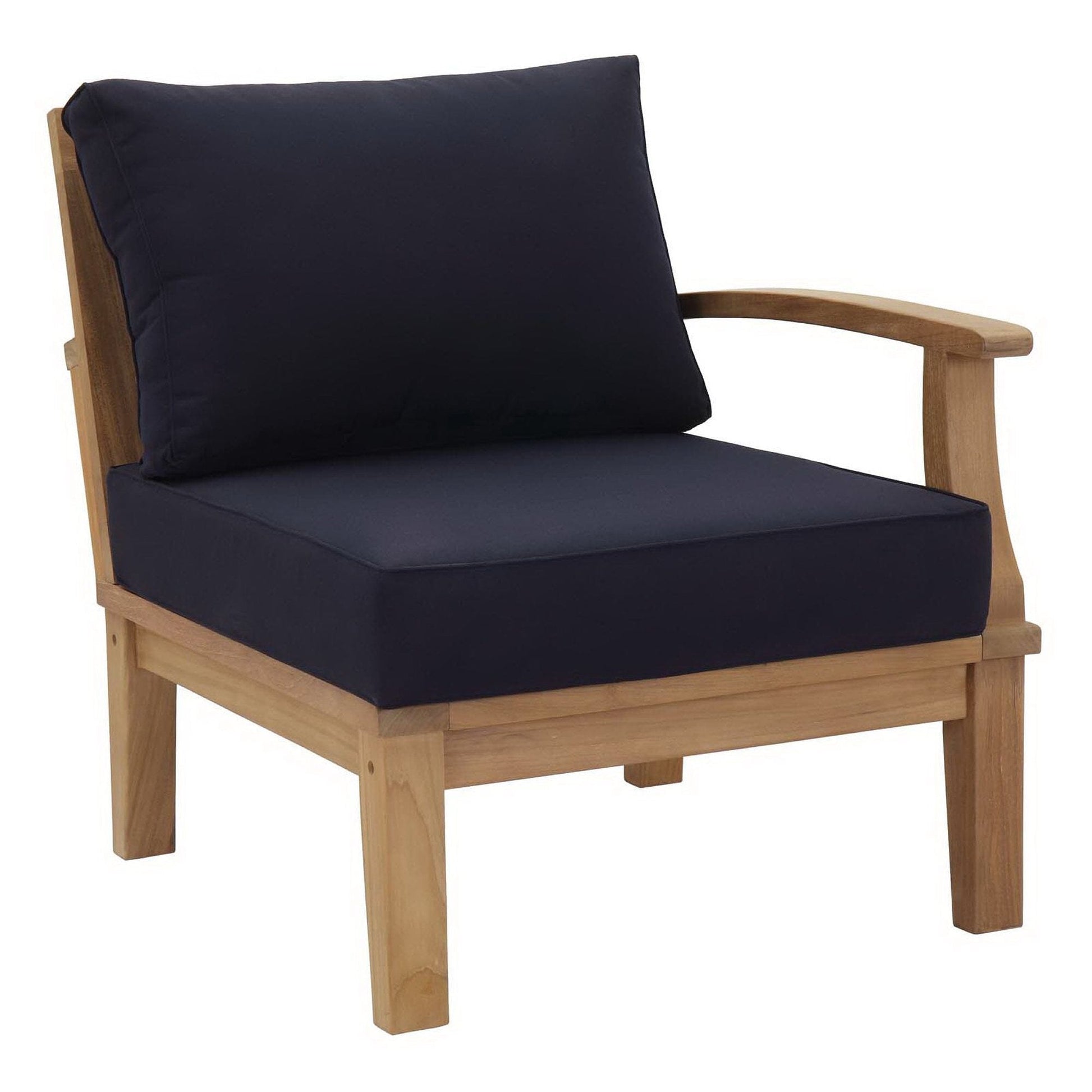 Marina 10 Piece Outdoor Patio Teak Set in Natural Navy by Modway Conversation Set Modway 