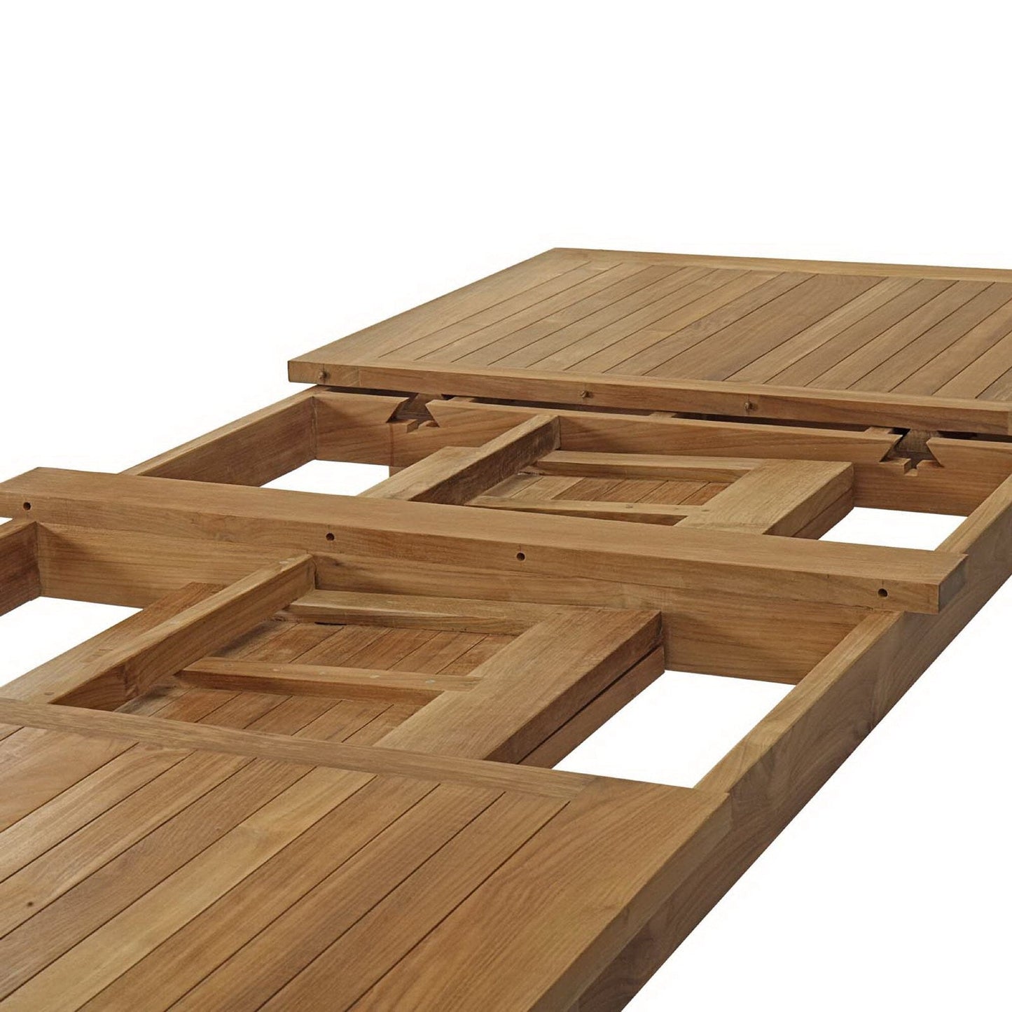 Marina 108" Outdoor Patio Teak Rectangular Dining Table in Natural by Modway Dining Table Modway 