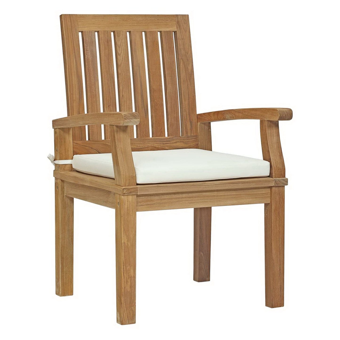 Marina 11 Piece Outdoor Patio Teak Dining Set in Natural White by Modway Dining Set Modway 
