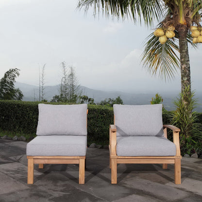 Marina 2 Piece Outdoor Patio Teak Furniture Set in Natural Gray by Modway (1823) Conversation Set Modway 