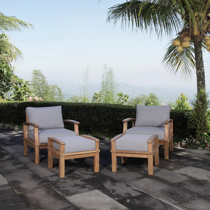 Marina 4 Piece Outdoor Patio Teak Furniture Set in Natural Gray by Modway (1537) Conversation Set Modway 