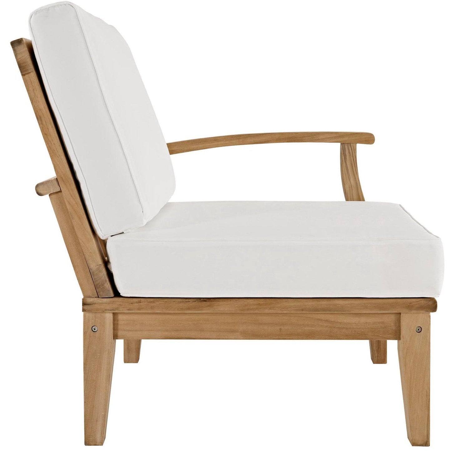 Marina 6 Piece Outdoor Patio Teak Seating Set in Natural White by Modway Conversation Set Modway 