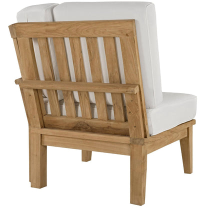 Marina 6 Piece Outdoor Patio Teak Seating Set in Natural White by Modway Conversation Set Modway 
