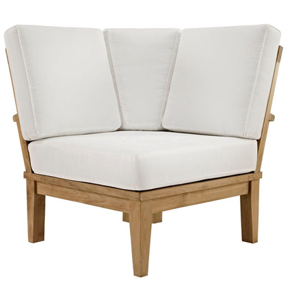 Marina 6 Piece Outdoor Patio Teak Seating Set in Natural White by Modway Conversation Set Modway 