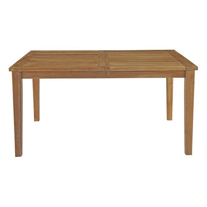 Marina 60" Outdoor Patio Teak Rectangular Dining Table in Natural by Modway Dining Table Modway 