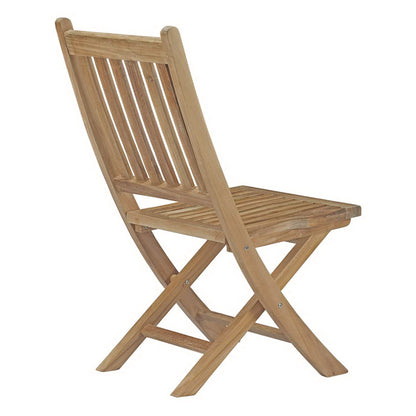 Marina 7 Piece Outdoor Patio Teak Dining Set with Folding Side Chairs by Modway Dining Set Modway 