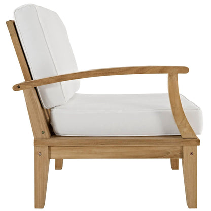 Marina 7 Piece Outdoor Patio Teak Sectional Sofa Set in Natural White by Modway Sectional Set Modway 