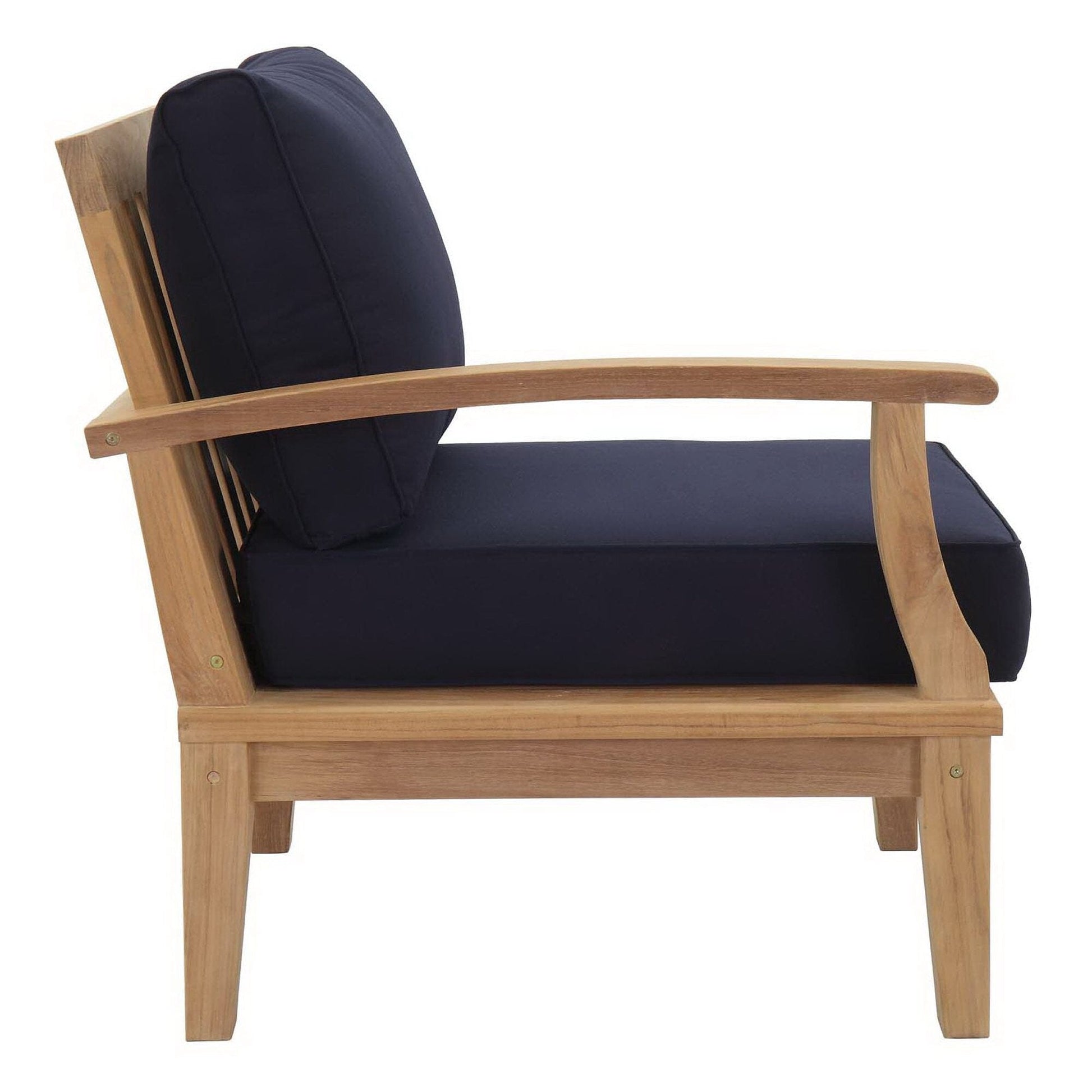 Marina 8 Piece Outdoor Patio Teak Set in Natural Navy by Modway Conversation Set Modway 