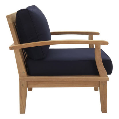 Marina 8 Piece Outdoor Patio Teak Set in Natural Navy by Modway Conversation Set Modway 