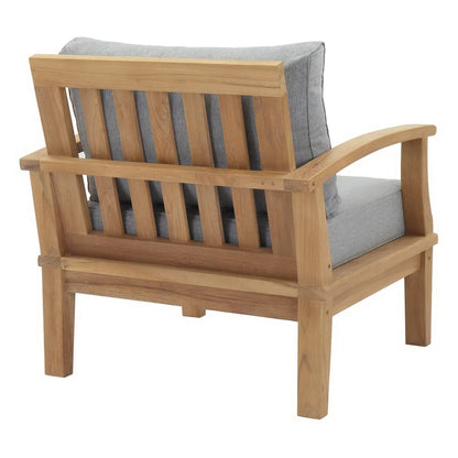 Marina Outdoor Patio Teak Armchair in Natural Gray by Modway (1143) Lounge Chair Modway 