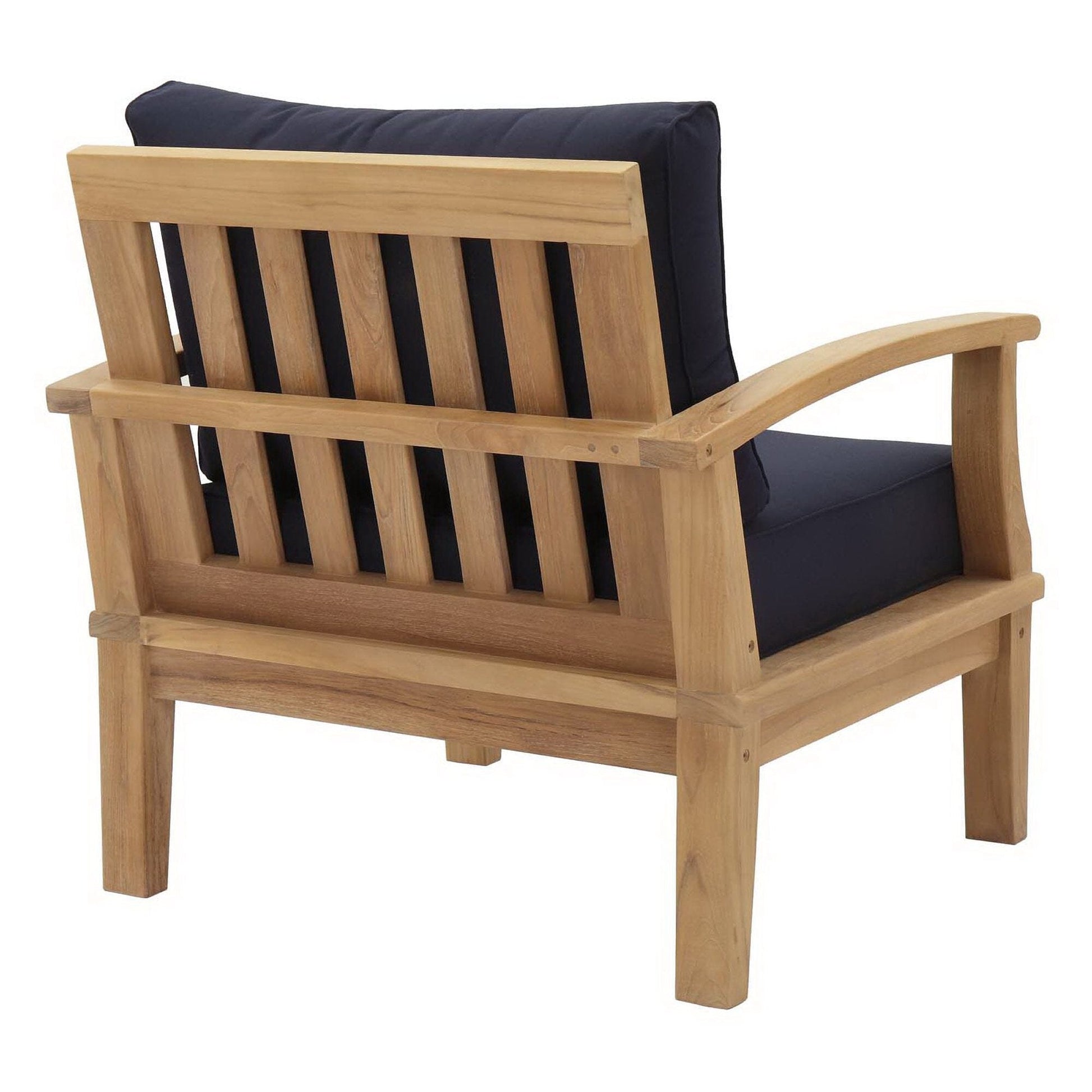 Marina Outdoor Patio Teak Armchair in Natural Navy by Modway (1143) Lounge Chair Modway 