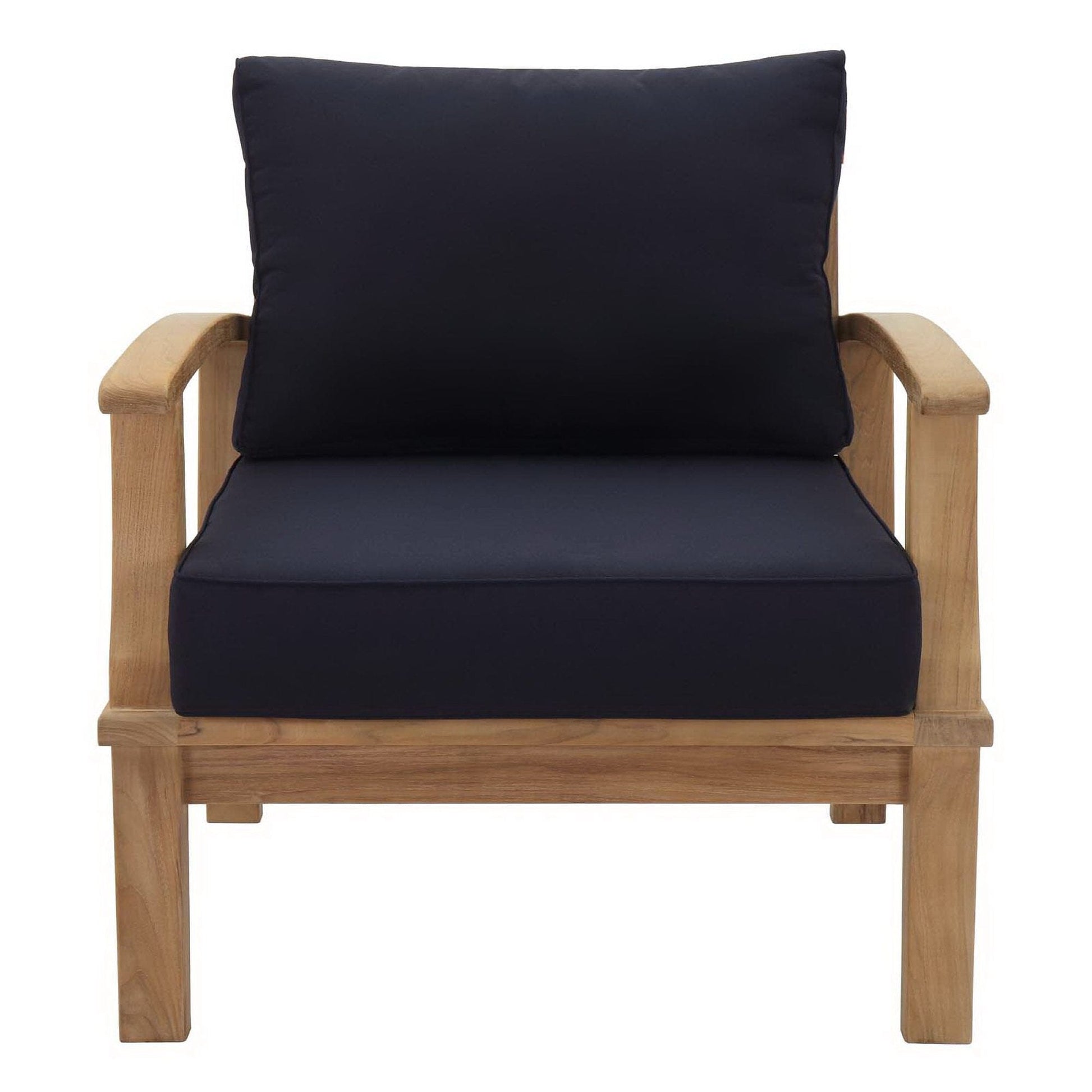 Marina Outdoor Patio Teak Armchair in Natural Navy by Modway (1143) Lounge Chair Modway 