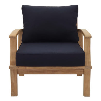 Marina Outdoor Patio Teak Armchair in Natural Navy by Modway (1143) Lounge Chair Modway 