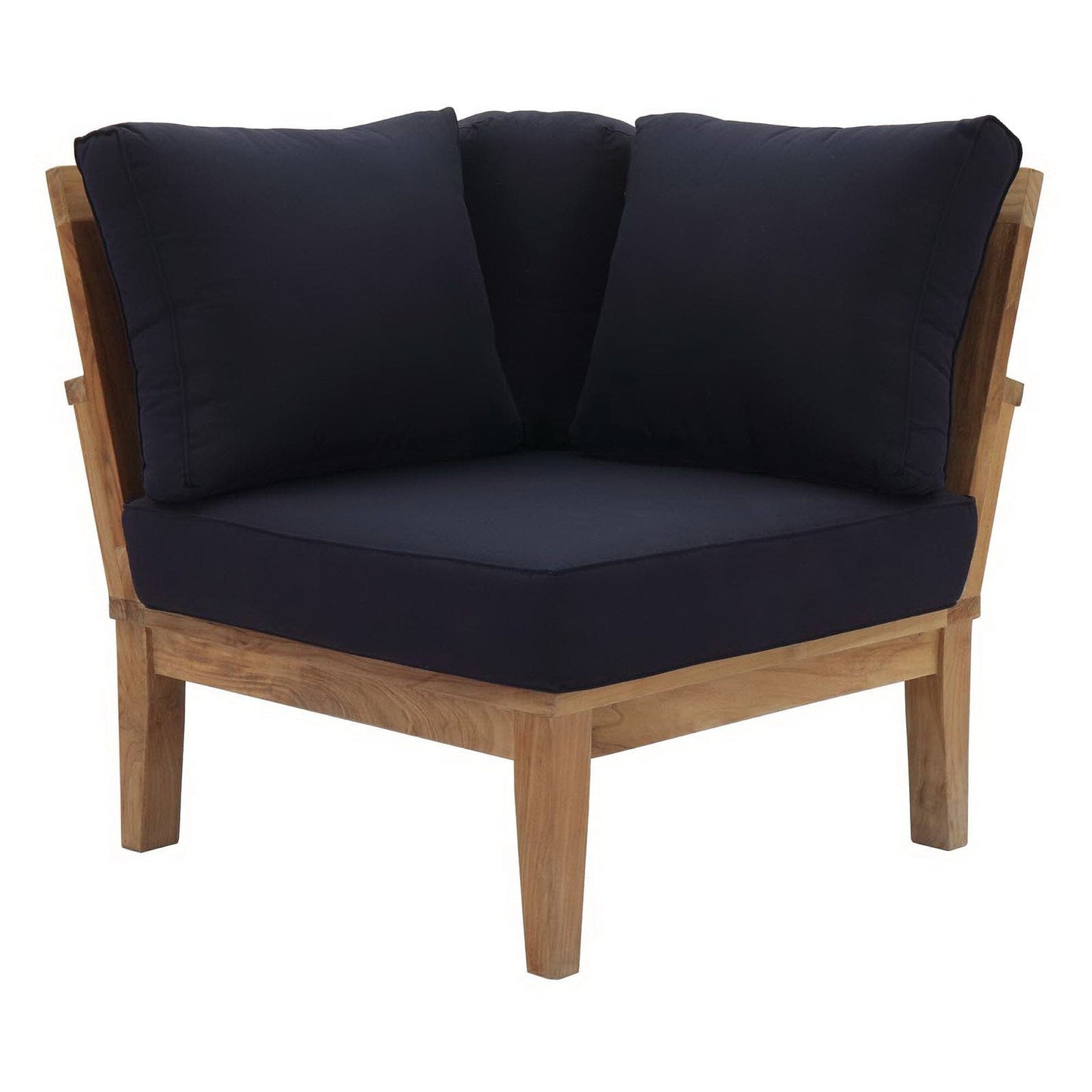 Marina Outdoor Patio Teak Armless Corner Sofa in Natural Navy by Modway (1146) Sectional Piece Modway 