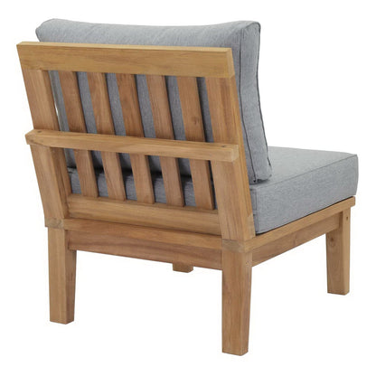 Marina Outdoor Patio Teak Armless Sofa Chair in Natural Gray by Modway (1150) Sectional Piece Modway 