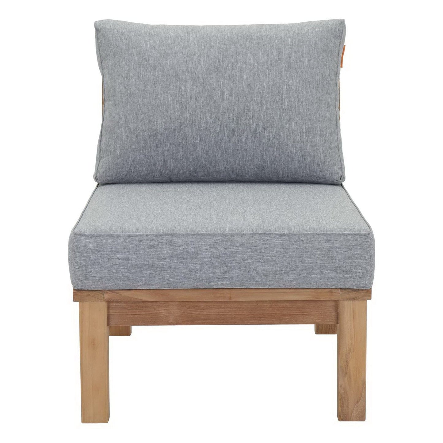 Marina Outdoor Patio Teak Armless Sofa Chair in Natural Gray by Modway (1150) Sectional Piece Modway 